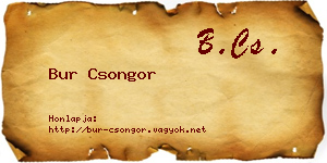 Bur Csongor névjegykártya